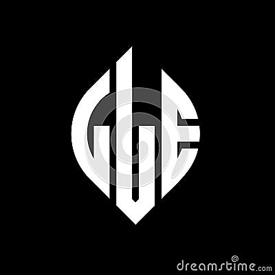LLE circle letter logo design with circle and ellipse shape. LLE ellipse letters with typographic style. The three initials form a Vector Illustration