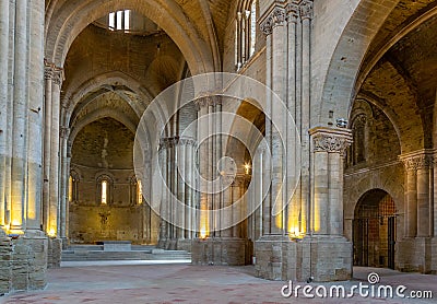 LLEIDA, SPAIN, OCTOBER 1, 2017: Interior of La Seu Vella cathedral at Lleida, Spain Editorial Stock Photo