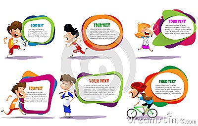 Lllustration of the kids engaging in different sports activities Vector Illustration