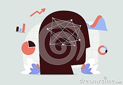 LLM concept. Visualizing the intricate network of large language model capabilities. Enhances data analysis and decision Vector Illustration