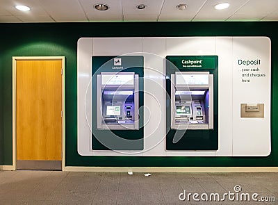 Lloyds Bank Free cash Withdrawal ATM machines Editorial Stock Photo