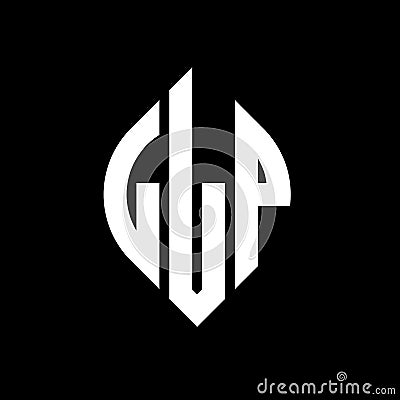 LLP circle letter logo design with circle and ellipse shape. LLP ellipse letters with typographic style. The three initials form a Vector Illustration