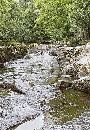 Llugwy river at Betws-Y-Coed Stock Photo