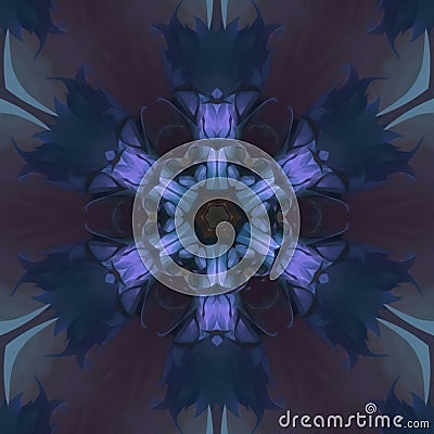 Dark blue in the darkness Illustration abstract kaleidoscope art wallpaper design and background Stock Photo