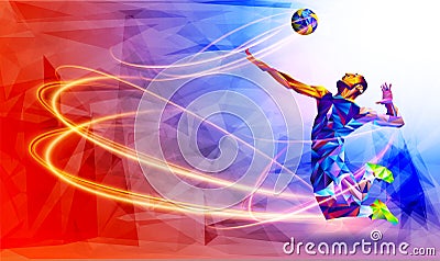 Llustration of abstract volleyball player silhouette in triangle. volleyball player, sport Vector Illustration