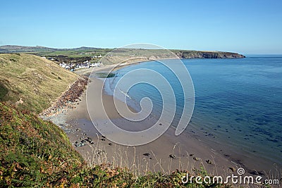 Llyn Peninsula Gwynedd Wales view towards Aberdaron from the west beautiful coastline Stock Photo