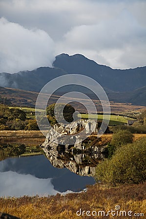 Llynnau Mymbyr - Lakes in Snowdonia Stock Photo