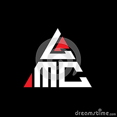 LMC triangle letter logo design with triangle shape. LMC triangle logo design monogram. LMC triangle vector logo template with red Vector Illustration