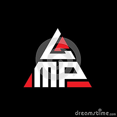 LMP triangle letter logo design with triangle shape. LMP triangle logo design monogram. LMP triangle vector logo template with red Vector Illustration