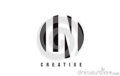 LN L N White Letter Logo Design with Circle Background. Vector Illustration