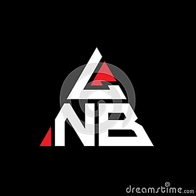 LNB triangle letter logo design with triangle shape. LNB triangle logo design monogram. LNB triangle vector logo template with red Vector Illustration