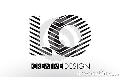 LO L O Lines Letter Design with Creative Elegant Zebra Vector Illustration