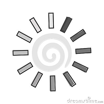 Load circle icon cartoon style on white isolated background Vector Illustration