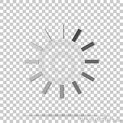 Load circle icon with shadow on gray background Vector Illustration