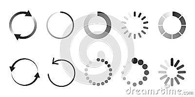 Load icon. Circle website buffer loader or preloader. Vector Illustration