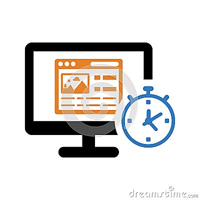 Load time, image, optimization, load icon. Editable vector graphics Cartoon Illustration