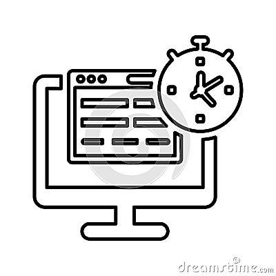 Load time, webpage, web line icon. Outline vector Stock Photo