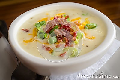 Loaded Baked Potato Soup Stock Photo