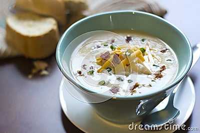 Loaded Baked Potato Soup Stock Photo