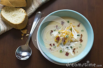 Loaded Baked Potato Soup Stock Photo