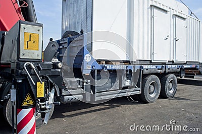 Loaded Crane-truck Editorial Stock Photo