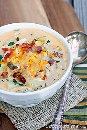 Loaded Potato Soup Stock Photo