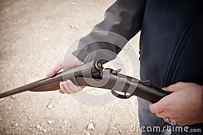 Loaded Shotgun Stock Photo