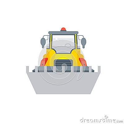 Loader with bucket illustration front view Vector Illustration