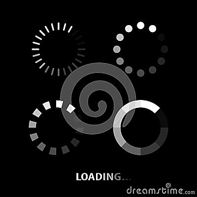 Loader icon vector circle button set. Download icon round process. Vector Vector Illustration