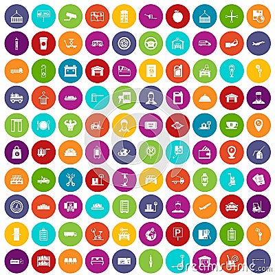 100 loader icons set color Vector Illustration