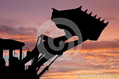 Loader shovel silhouette Stock Photo