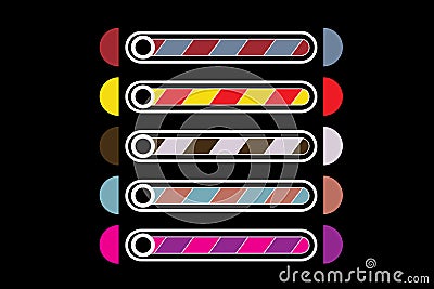 A set of five bands of downloads of different colors Vector Illustration