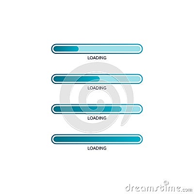 Loading bar element icon. Creative web design download timer. Status loading progress. Vector illustration isolated on white backg Vector Illustration