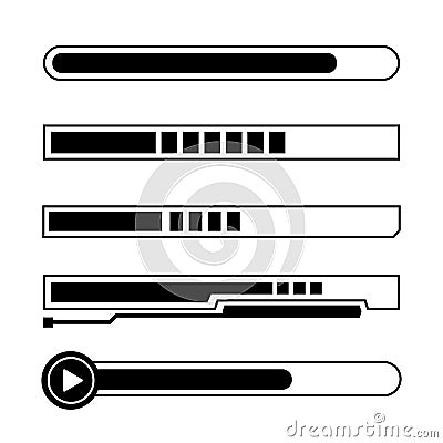 Loading Bar Vector, Isolate Download interface graphic elements, Loader icon illustration for game, app and technology decoration Vector Illustration