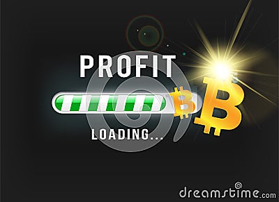 Loading Bitcoin profit Vector Illustration