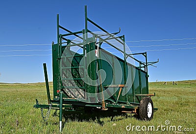 Loading chute and corral section carrier Stock Photo