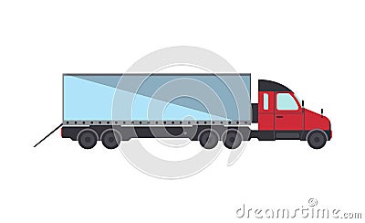 Loading commercial freight truck isolated icon Vector Illustration