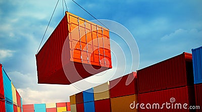 Loading container Cartoon Illustration