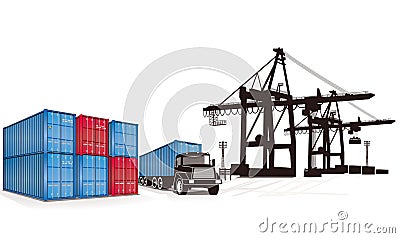 Loading containers Vector Illustration