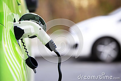 Loading energy of an electric car Stock Photo
