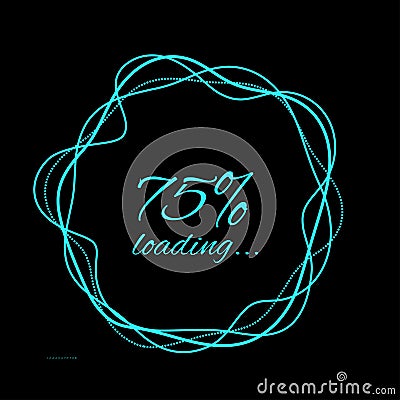 Loading in the form of a hand drawn circle consisting of several waving lines that cross each other. Vector illustration Vector Illustration