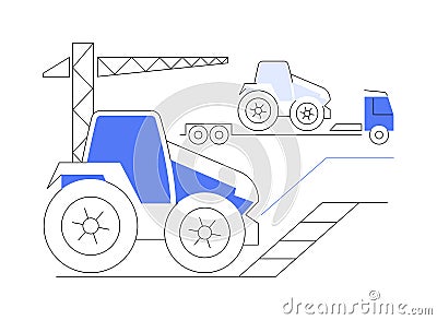 Loading heavy equipment abstract concept vector illustration. Vector Illustration