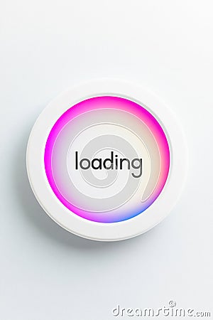Loading icon showing software update progressing on white background Stock Photo