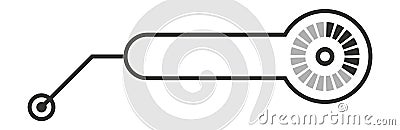 Loading indicator in hud style. Futuristic callout title Vector Illustration