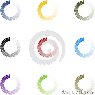 Loading Indicators Set 9 Colors - v1 Stock Photo