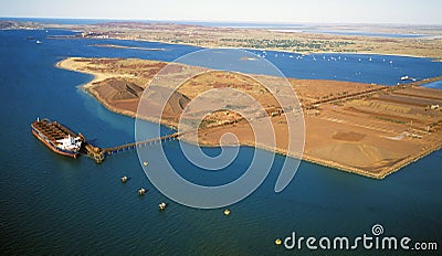 Loading iron ore at Dampier. Stock Photo