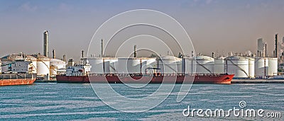 Loading oil supertanker Stock Photo