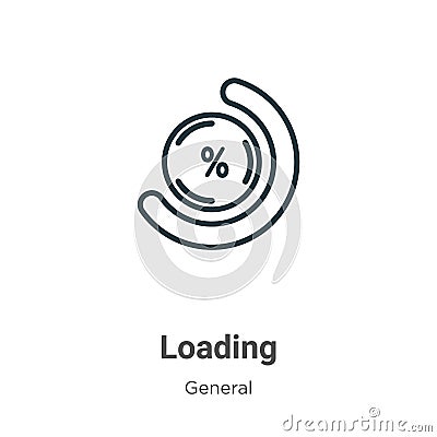 Loading outline vector icon. Thin line black loading icon, flat vector simple element illustration from editable ui concept Vector Illustration