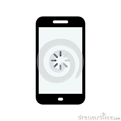 Loading on phone screen icon. Buffer on cellphone display concept Vector Illustration