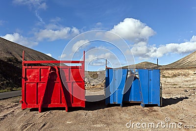 Loading platform for lorry in volcanic area Stock Photo